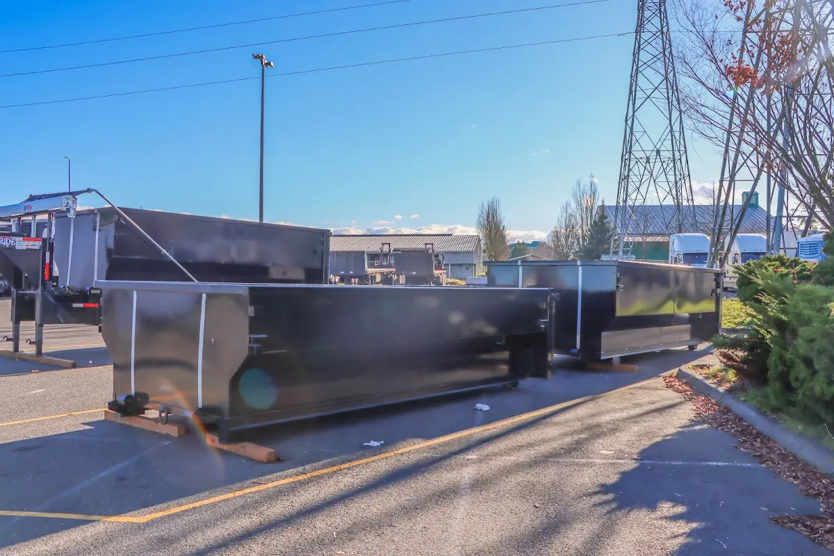Roll-off dumpster ready for waste disposal at job site for Construction Dumpster Rental in West Richland